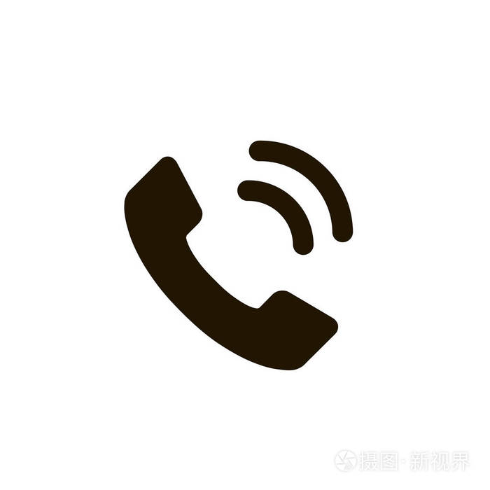 手机图标在时尚的平面风格隔离在白色背景. 电话号码. 黑色矢量插图