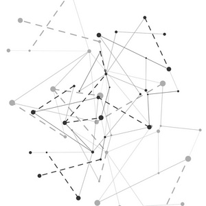 抽象多边形背景连接点和线
