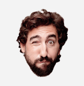 带着愤怒表情的小胡子照片