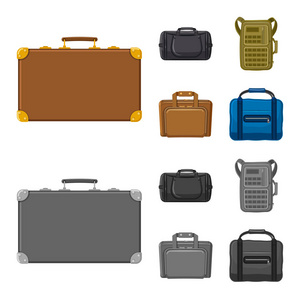 行李箱和行李牌的隔离对象。为网站设置的行李箱和旅行股票符号