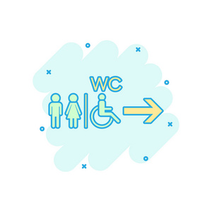 男女洗手间标志插图象形文字. wc业务飞溅效应概念.照片