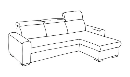 沙发孤立在白色背景上. 素描风格的矢量插图.插画
