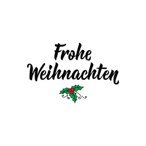 德语文本 圣诞快乐。刻字。旗帜。书法向量例证。弗洛赫奥西奇特 Weihnachten