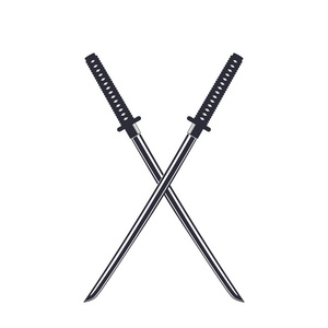 武士刀查出的白色, 日本剑照片