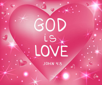 上帝就是爱.圣经字母.毛笔书法.照片