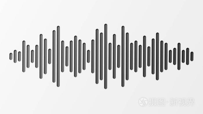 声波与声音的模仿。音频识别技术。向量例证