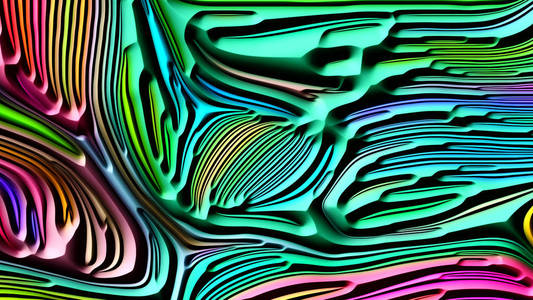 以自然形态几何为主题的彩色浮雕浮雕浮雕图案三维绘制的抽象设计