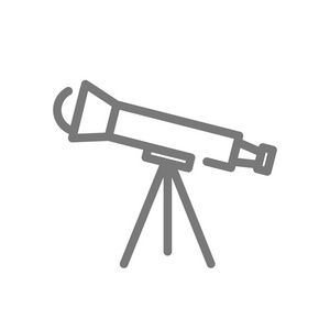 简单的望远镜线图标。符号和标志插图设计。在白色背景下隔离