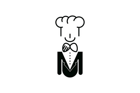 厨师标志设计灵感隔离白色背景