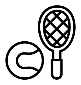 网球拍和球代表壁球或草坪网球