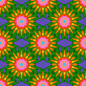 绿色和橙色的花图片