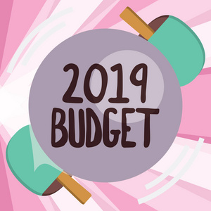 概念手写显示2019预算。商业照片展示商业财务计划的新年投资策略