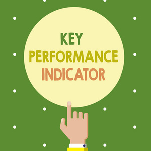 显示关键性能指示器的文本符号。概念照片如何有效地达到他的目标