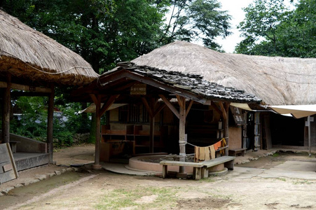一张来自韩国村庄的独特照片。 乡村之家。 韩国传统房子。 韩国建筑。