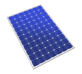 太阳能电池板概念三维插图隔离白色背景