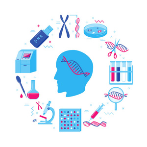 扁平式 dna 基因组研究圆概念照片