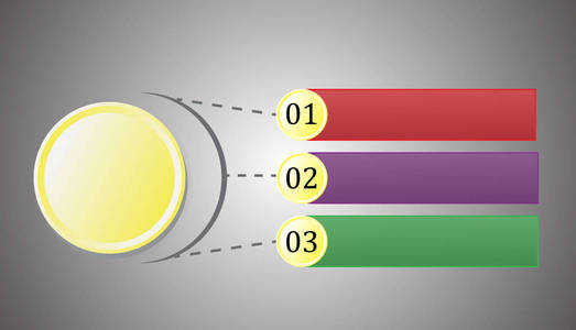 信息图表为3分图显示了文本在三个位置上的信息图表，信息图表只有数字。商业演示的信息图表，网站的信息图表，项目的信息图表，杂志的