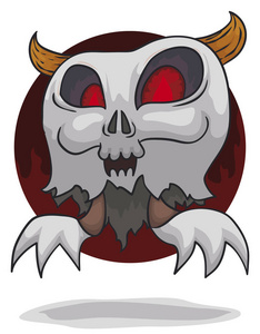 的鬼魂漂浮着巨大的角,头骨面对着破烂的长袍和锋利的爪子,准备吓唬你