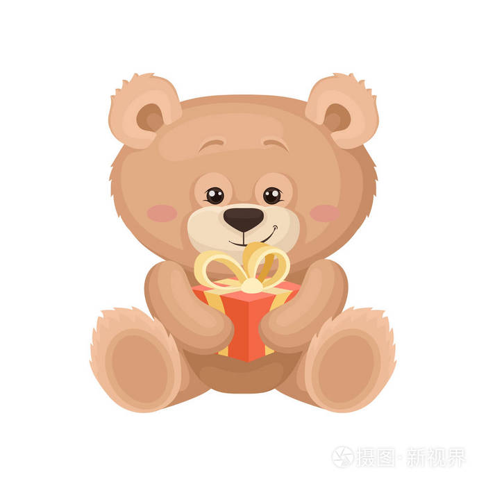 毛绒玩具.贺卡或海报的平面向量插画-正版商用图片13l8b8-摄图新视界