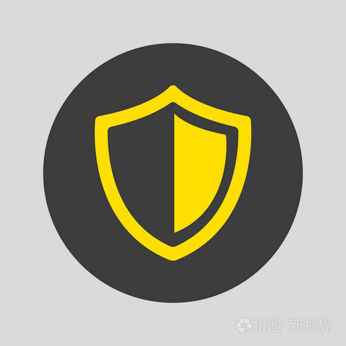 灰色背景上的盾牌图标矢量图示
