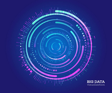 大数据可视化. 带有圆点数组和线条的抽象背景. 连接结构.