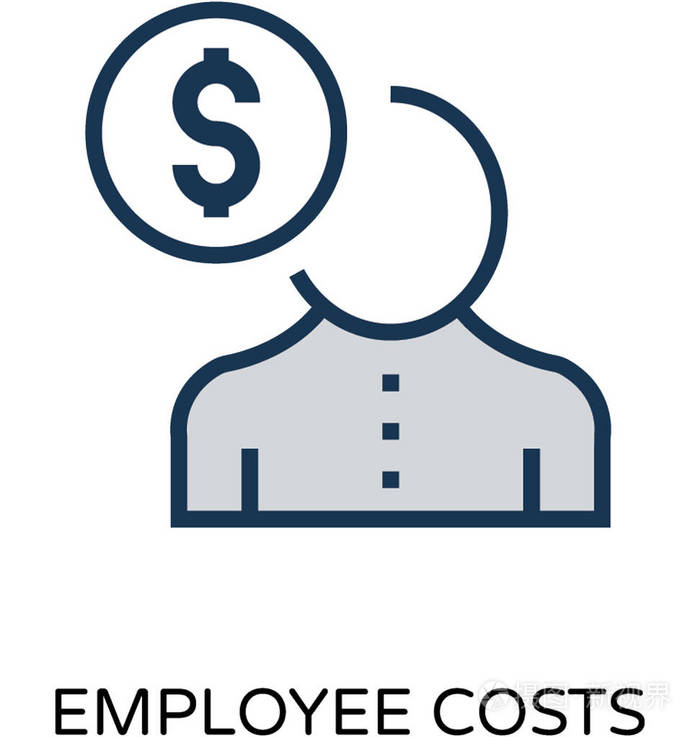 员工成本彩色矢量图标