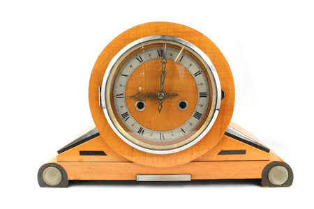 老式古董时钟手表计时器白色背景