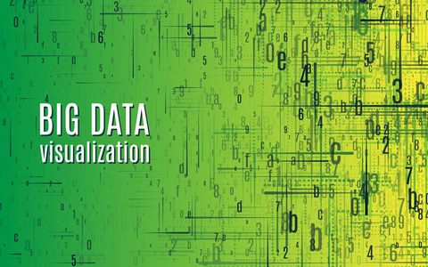 抽象大数据插图。 信息流。 网络连接结构