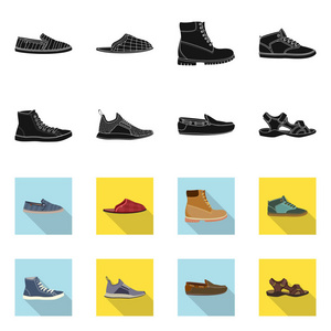 鞋和鞋类标志的向量例证。鞋和足库存向量例证的收集