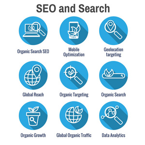  SEO Web Header Hero Image Banner with organic growth, search, a