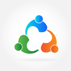 logo团队团结试验人图标矢量模板图片