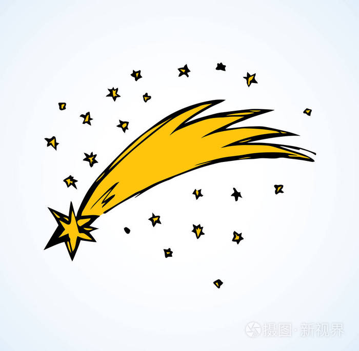 白色背景下可爱的星火火花问候圣诞前夜象形文字标志明亮的橙色手绘