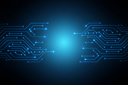 蓝色电路图背景,蓝色电路板图案照片