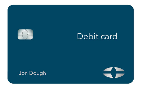 这是一张现代时尚的银行借记卡。 它是一个插图，是模拟和通用的，以避免任何问题的商标或版权。