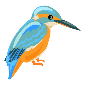 犯颈椎卡通翠鸟图标, 卡通风格照片