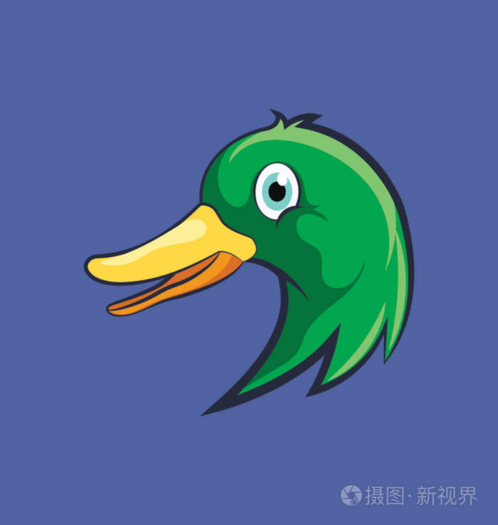 绿鸭彩色矢量图标