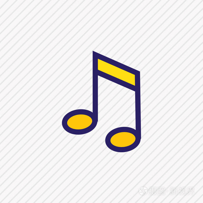 插图的音乐笔记图标彩色线美丽的事件元素也可以用作八分音符图标元素