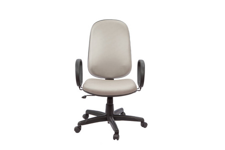 灰色办公室一把椅子。白色背景物的分离