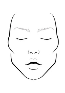 化妆人脸人脸图化妆师空白. 模板. 矢量图.照片