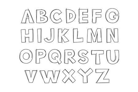 手绘涂鸦风格的英文字母.照片