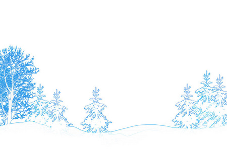 冰冻的冬林，覆盖着雪的树木。