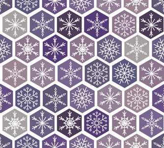 圣诞雪无缝的模式与美丽的雪花飘落和散落在瓷砖重复点缀的冬雪