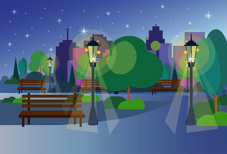 路灯夜景图片