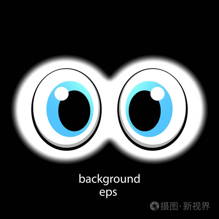 通过望远镜观察矢量眼睛看着那景象卡通眼睛矢量插图为您的设计eps