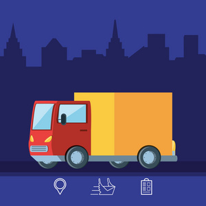 运输卡车物流服务隔离图标图片