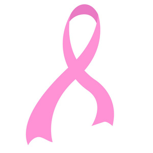 孤立的粉红色丝带。乳腺癌运动