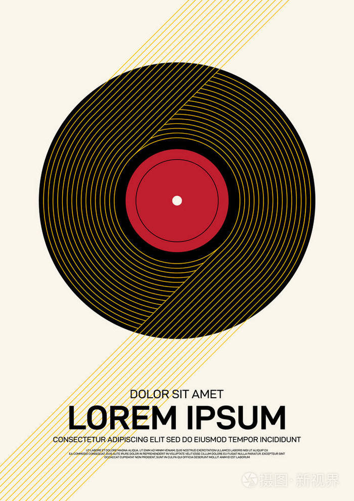 音乐节海报设计模板现代复古风格.