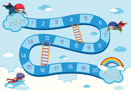 跳伞棋盘游戏模板插图照片