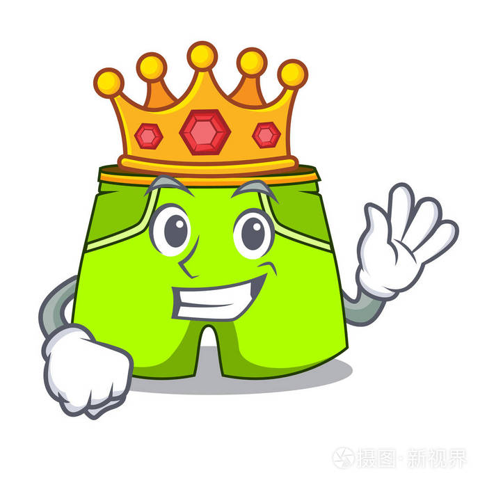 国王时尚短裤查出的吉祥物