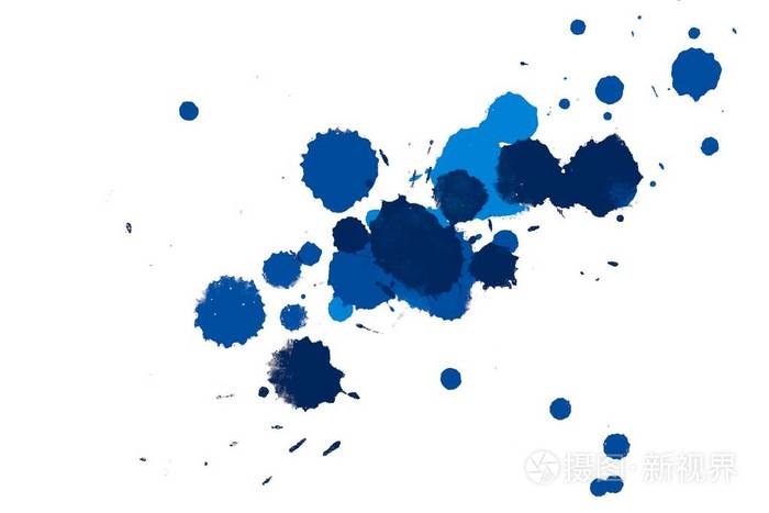 抽象水彩水彩画手绘颜料白色背景上的斑点